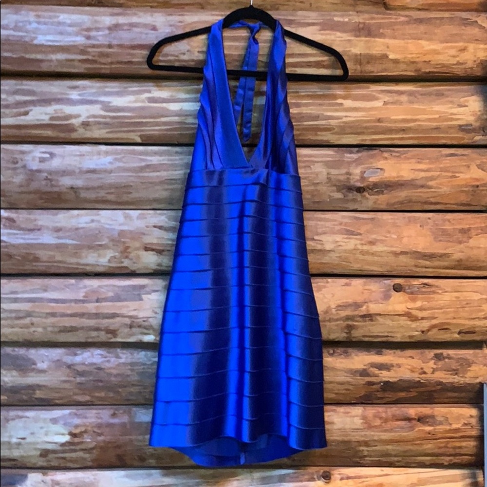 BCBG royal blue satin cocktail dress